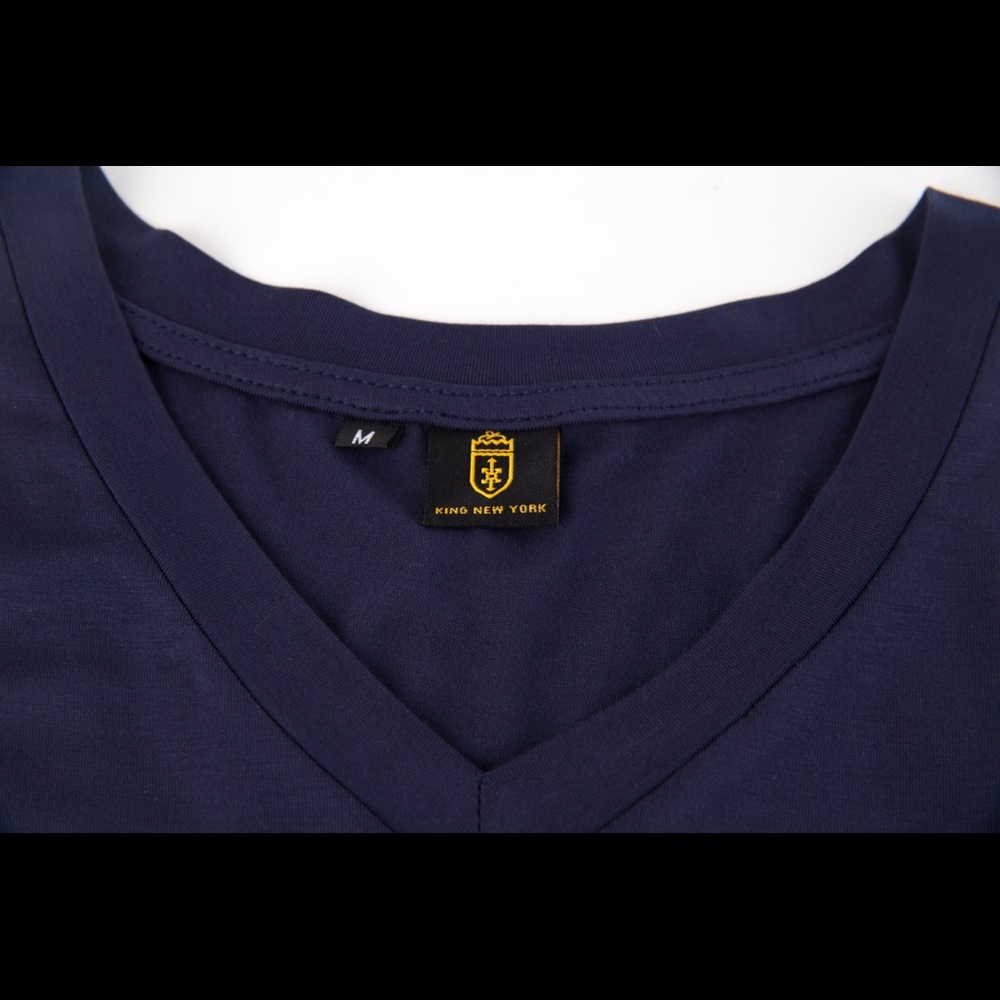 KING NEW YORK, V-NECK T-SHIRT, BLUE NAVY.